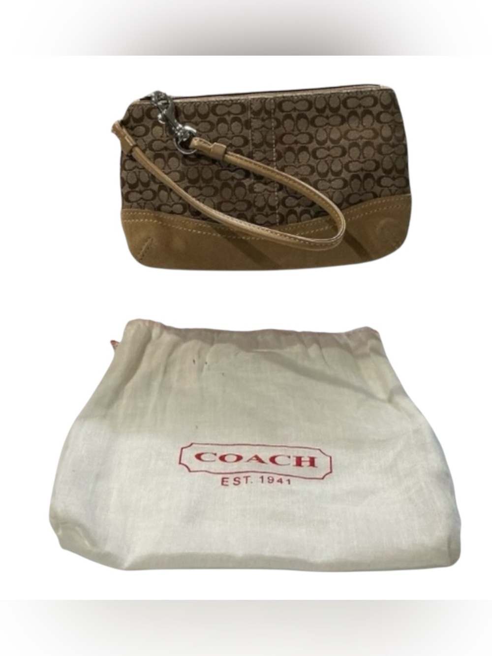Coach NWOT - Y2K Suede and Micro CC Wristlet. Dustbag Included